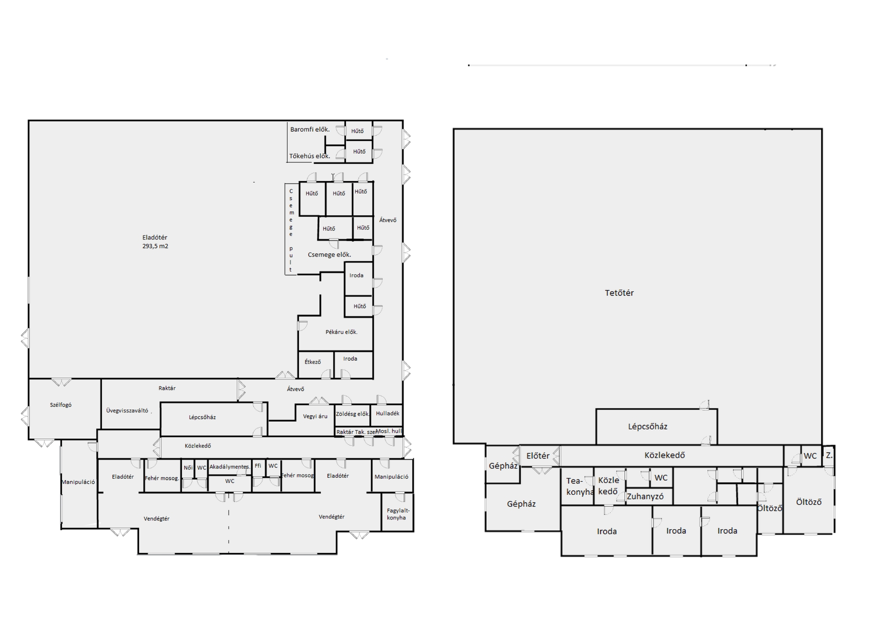 Floor plan of the retail building
