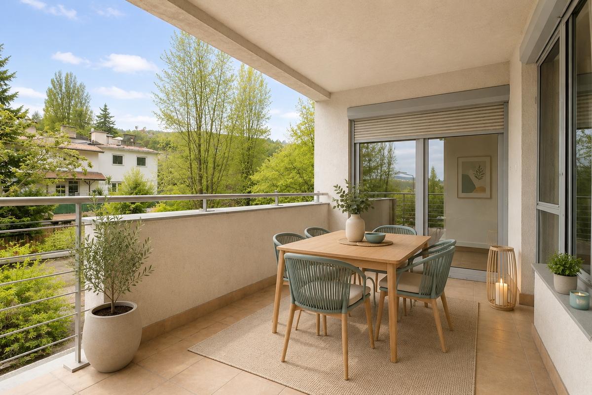 Balcony with a green view