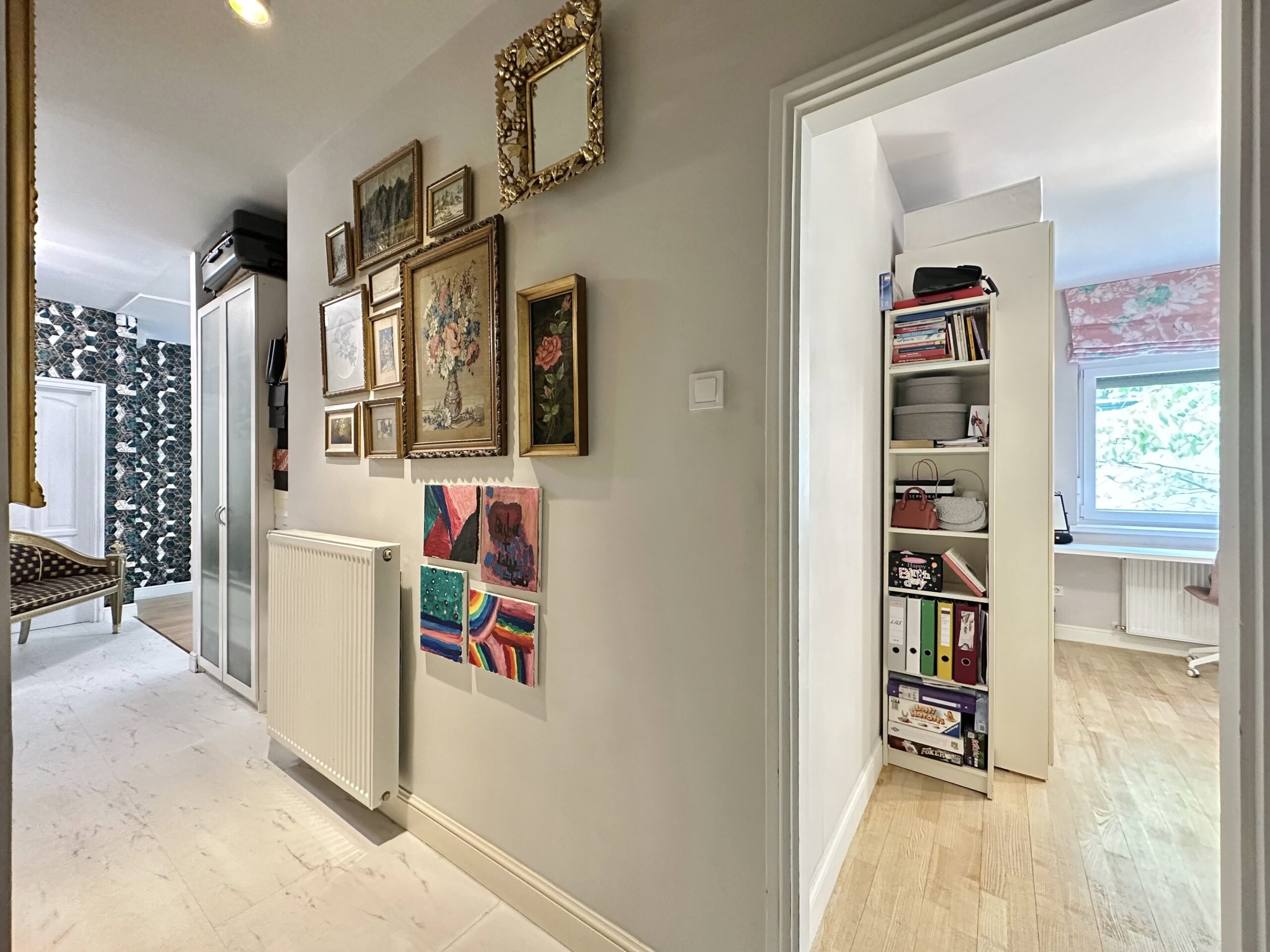Corridor, looking into the bedroom