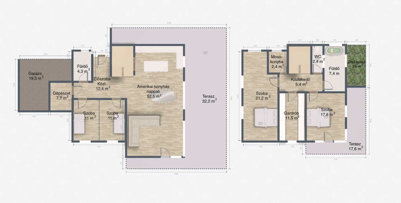 Floor plan – ground floor and upper floor